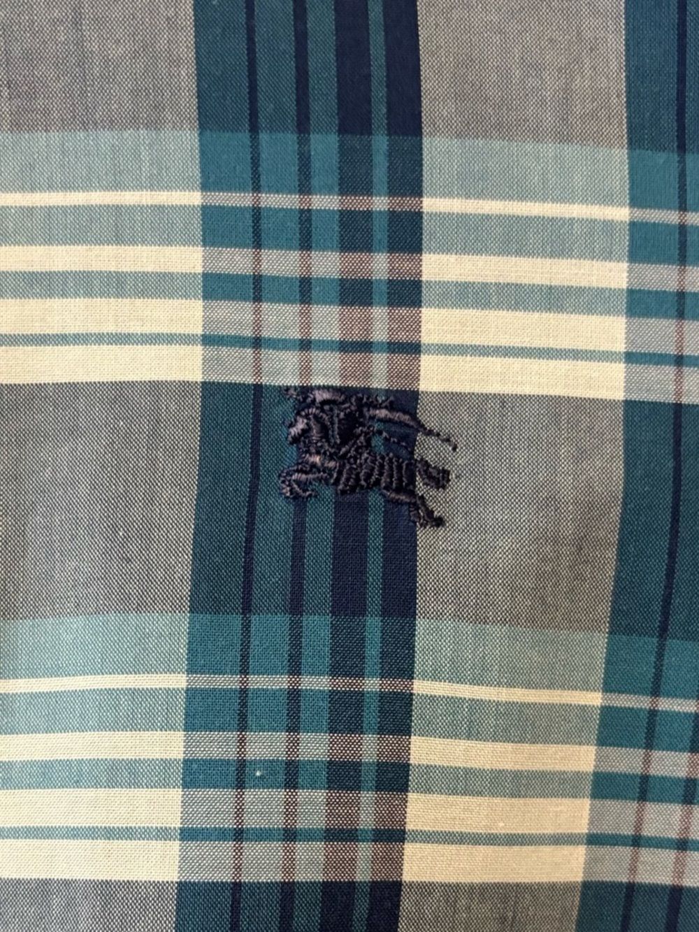 Burberry Brit Men’s Blue Plaid Check Button Down Long Sleeve Shirt XL - Picture 2 of 5
